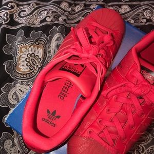 Adidas Superstar TRIPLE RED Shoes. (WORN ONCE)